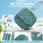 for Airpods 4 Case, Ekoonpft Flower Engraved Cases for Apple AirPods 4th Generation 2024, Soft Silicone Cover for Women Girly with 3-in-1 Cleaning Kit & Keychain, Anti-Scratch, Shockproof