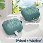 for Airpods 4 Case, Ekoonpft Flower Engraved Cases for Apple AirPods 4th Generation 2024, Soft Silicone Cover for Women Girly with 3-in-1 Cleaning Kit & Keychain, Anti-Scratch, Shockproof