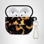kate spade new york AirPods 4 Protective Case with Keychain Ring - Transparent Tortoise, Compatible with AirPods 4th Generation