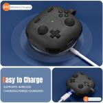 Getino Game Case for AirPods 4 2024 Cover with Cleaner Kit, Keychain, Compatible with Apple Airpods 4 Case Covers, Cute Funny Shock-Proof Protective Silicone AirPod 4 Cases for Men Boy-Black