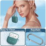 for Airpods 4 Case, Ekoonpft Flower Engraved Cases for Apple AirPods 4th Generation 2024, Soft Silicone Cover for Women Girly with 3-in-1 Cleaning Kit & Keychain, Anti-Scratch, Shockproof