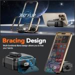 Polislime for AirPods 4 Generation Case with Phone Stand,Full Drop Protection Automatic Snap Switch Design with Cleaner Kit for Airpods 4th with Active Noise Cancellation Charging(2024)