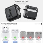 JOREMX for AirPods 4 Case (2024) with Phone Stand,with Automatic Snap Switch Carbon Fiber Design Protection Cover for Airpods 4 with Active Noise Cancellation Charging with Cleaning Pen (Black)
