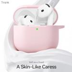 TNSNK for AirPods 4 Case Pink with 3-in-1 Cleaner Kit & Keychain, Skin-Soft Silicone 360° Full Protection iPod 4 Case Cute Compatible with Apple Airpods 4th Gen 2024 Cover for Women Girly, Lightpink