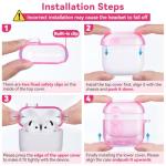 Skyconser with Safety Lock for Apple AirPods 4 Case 2024,Clear Cases with Phone Stand & Cleaning Kit,Soft TPU Cover for AirPods 4th Generation Case,Cute Bling Keychain for Women Girls-Clear Pink