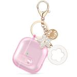 (with Safety Lock) Clear Case Compatible with Cute Apple Airpods 4 Cases 2024 Women, VISOOM Soft TPU Transparency Air pods 4 Gen Cases iPods 4 Earbuds Case Girl Bling Keychain for Airpod iPod 4th Gen