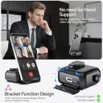 JOREMX for AirPods 4 Case (2024) with Phone Stand,with Automatic Snap Switch Carbon Fiber Design Protection Cover for Airpods 4 with Active Noise Cancellation Charging with Cleaning Pen (Black)