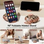 Polislime for AirPods 4 Case, with Safty Lock & Phone Stand for Floral AirPods 4th Generation Case Cover for Women Girly, iPod 4 Case with Keychain & Cleaner Kit- Leopard Print