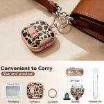 Polislime for AirPods 4 Case, with Safty Lock & Phone Stand for Floral AirPods 4th Generation Case Cover for Women Girly, iPod 4 Case with Keychain & Cleaner Kit- Leopard Print