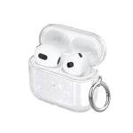 Aircawin for Airpods 4 Case Clear Glitter,Sparkle Bling Design for Airpods 4th Generation Cover 2024,Full Protective Shockproof Soft TPU for Airpod 4 Charging Skin with Carabiner Women Girlrs-Clear