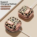 Polislime for AirPods 4 Case, with Safty Lock & Phone Stand for Floral AirPods 4th Generation Case Cover for Women Girly, iPod 4 Case with Keychain & Cleaner Kit- Leopard Print