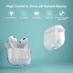 Aircawin for Airpods 4 Case Clear Glitter,Sparkle Bling Design for Airpods 4th Generation Cover 2024,Full Protective Shockproof Soft TPU for Airpod 4 Charging Skin with Carabiner Women Girlrs-Clear
