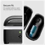 Spigen for AirPods 4 Case, Rugged Armor Designed for AirPods 4 Case (2024) Drop-Protection Cover with Carabiner Key Chain - Matte Black