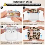 Polislime for AirPods 4 Case, with Safty Lock & Phone Stand for Floral AirPods 4th Generation Case Cover for Women Girly, iPod 4 Case with Keychain & Cleaner Kit- Leopard Print