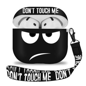 Youtec for Apple Airpods 4th Generation Case Cover(2024),Don't Touch Me for Airpods 4 Cover with Keychain/Lanyard Soft Cute Shockproof Covers for Women Men Compatible AirPod 4 Case,Black