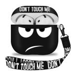 Youtec for Apple Airpods 4th Generation Case Cover(2024),Don't Touch Me for Airpods 4 Cover with Keychain/Lanyard Soft Cute Shockproof Covers for Women Men Compatible AirPod 4 Case,Black