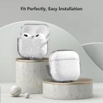 Aircawin for Airpods 4 Case Clear Glitter,Sparkle Bling Design for Airpods 4th Generation Cover 2024,Full Protective Shockproof Soft TPU for Airpod 4 Charging Skin with Carabiner Women Girlrs-Clear