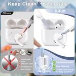 R-fun for AirPods 4 Case with Cleaner Kit,Full Protective Soft Skin Silicone Cover with Keychain for AirPods 4 Gen Case for Men Women,Compatible with Apple AirPods 4th Genaration case 2024,Black