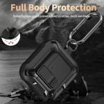 Olytop for Airpods 4 Case with Lock Clid, Rugged Apple Airpods 4th Generation Cover 2024 Men Women, Armor Shockproof iPod 4 Gen Protective Hard Shell with Carabiner&Cleaner kit, Black