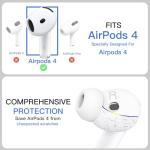 DamonLight 2 Pairs Ear Tips for AirPods 4 Grip Silicone Earbuds Cover [Added Storage Pouch][US Patent Registered] Compatible with Apple AirPods 4th Generation (White)