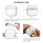 Aircawin for Airpods 4 Case Clear Glitter,Sparkle Bling Design for Airpods 4th Generation Cover 2024,Full Protective Shockproof Soft TPU for Airpod 4 Charging Skin with Carabiner Women Girlrs-Clear