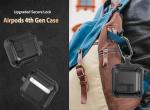 Olytop for Airpods 4 Case with Lock Clid, Rugged Apple Airpods 4th Generation Cover 2024 Men Women, Armor Shockproof iPod 4 Gen Protective Hard Shell with Carabiner&Cleaner kit, Black