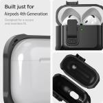 Olytop for Airpods 4 Case with Lock Clid, Rugged Apple Airpods 4th Generation Cover 2024 Men Women, Armor Shockproof iPod 4 Gen Protective Hard Shell with Carabiner&Cleaner kit, Black