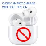 DamonLight 2 Pairs Ear Tips for AirPods 4 Grip Silicone Earbuds Cover [Added Storage Pouch][US Patent Registered] Compatible with Apple AirPods 4th Generation (White)