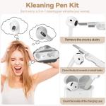 with Safety Lock for Airpods 4 Case 2024,Clear Cases Compatible with Airpods 4th Generation Case,Soft TPU iPod 4 Case with Unique Cute Bling Keychain and Cleaner kit for Women Girls-Clear Pink