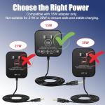 AZJCKEW White 15W Power Adapter Compatible with Echo Dot 3rd/4th/5th Gen Echo Po Echo Show 5 (1st & 2nd Gen) Kids Edition Smart Speaker Charger, 6.6FT Cord, DC Plug Replacement