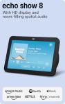 Like-New Amazon Echo Show 8, With Spatial Audio, Smart Home Hub, ideal for open living spaces, includes Alexa, Charcoal