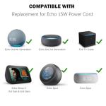 15W Alexa Power Adapter Replacement for Echo Dot 3rd Generation, Echo Dot 4th Generation, Echo Dot 5th Generation, Echo Dot Kids Edition, Echo Show 5 and Fire TV Cube Power Adapter Charger