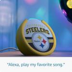 Amazon Echo Pop (newest model) | Officially Licensed NFL Limited-Edition | Pittsburgh Steelers ('25-26 Season Design)