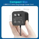 Amazon Echo Dot 3rd/4th Gen Power Adapter with Clock, Kids Edition, Show 5, Spot, Fire TV Cube AC/DC Adapter