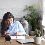 Real Wooden Tripod Stand for Alexa Echo Dots (4th Gen)(5th Gen), Wood Stand Holder with Metal Frame and Silicone pod Feets Secure Stable Wooden Mount Holder for Echo Dot Accessories (only Stand)