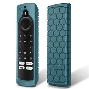 Fintie Silicone Case for Fire TV Stick 4K Max (2nd Gen)/Toshiba/Insignia/Pioneer/2-Series/4-Series/Omni Fire TV Remote - Anti Slip Shockproof Cover for Alexa Voice Remote Enhanced, Dark Cyan