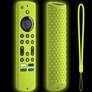 Silicone Remote Cover for Fire TV Stick 4K Max Streaming Device Released 2023/Toshiba/Insignia NS-RCFNA-21/Omni Series Smart TV Remote Fire TV 4k Max 2nd Gen Remote Case Cover(Glow Green)