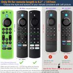 Pinowu Silicone Remote Case (3pcs) for Fire TV Stick 4K Max/Insignia/Pioneer/Omni (QLED) Series Alexa Voice Remote Enhanced w/Lanyard (Green Glow + Red + Blue)