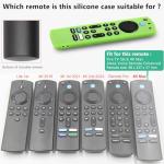 Pinowu Silicone Remote Case (3pcs) for Fire TV Stick 4K Max/Insignia/Pioneer/Omni (QLED) Series Alexa Voice Remote Enhanced w/Lanyard (Green Glow + Red + Blue)