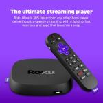Roku Ultra - Ultimate Streaming Player - 4K Streaming Device for TV with HDR10+, Dolby Vision & Atmos - Bluetooth & Wi-Fi 6- Rechargeable Voice Remote Pro with Backlit Buttons - Free & Live TV