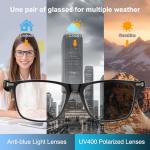 Tulbeys Bluetooth AI Smart Glasses with Language Translation