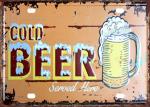 Cold Beer Zone Retro Metal Wall Sign