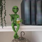 Funny Alien Beer Statue for Home or Office
