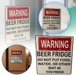 Funny Beer Warning Sign Stickers for Home Decor