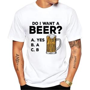 Funny Beer Print T-shirt for Men