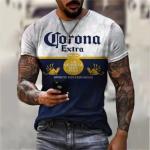 Men's Vintage Beer Print Short Sleeve Shirt