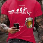 3D Beer Print Men's Casual Summer T-Shirt