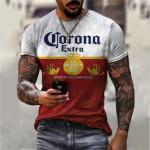 Men's Vintage Beer Print Short Sleeve Shirt