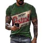 Men's Vintage Beer Print Short Sleeve Shirt