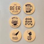 Absorbent Cork Drink Coaster Set with Holder